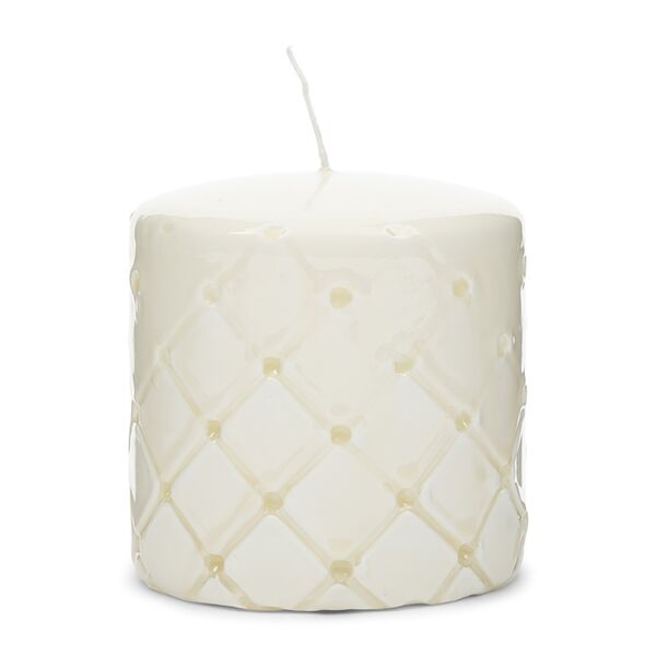 Pillar candle padded 9,5x10, white