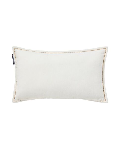 Winter house velvet pillow 30x50, white/light beige