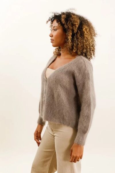 Cardigan Kid Mohair, Taupe