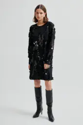 Glimmer simple dress, black