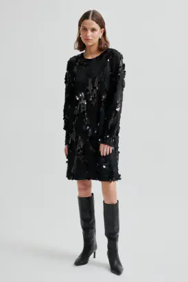 Glimmer simple dress, black