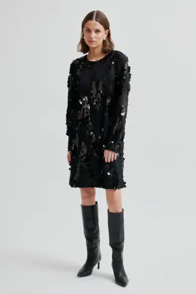 Glimmer simple dress, black