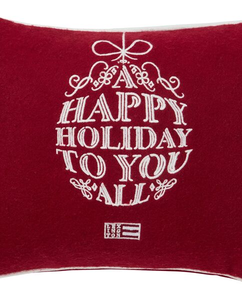 Ornament wool mix pillow 30x40, red/white