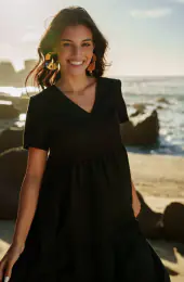 Layered dress, black