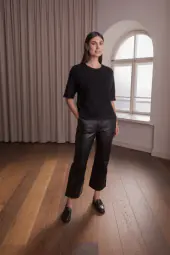 Ariel short sleeved alpaca blend sweater, black