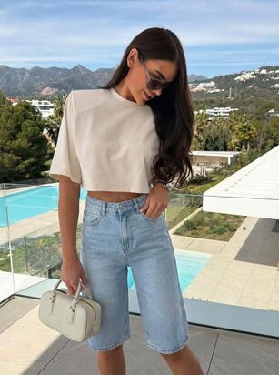 Bermuda shorts, blue