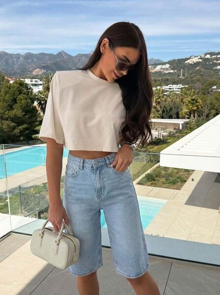 Bermuda shorts, blue