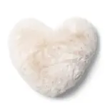 Heather heart faux fur pillow