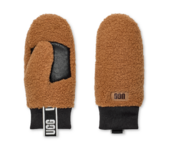 UGGfluff mitten with logo tape, chestnut