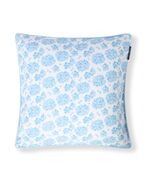Floral Printed Organic Cotton Pillow Cover 50x50, Blue/White