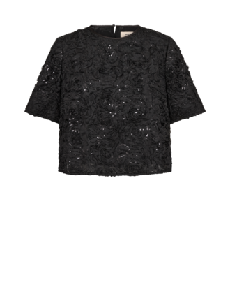 Reya sequins back top, black