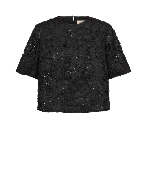 Reya sequins back top, black