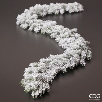 Pine garland 180cm, white/green