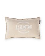 Logo Organic Cotton Velvet Pillow 30x50, Beige