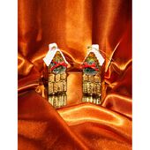 Ornament canal house 9cm, gold