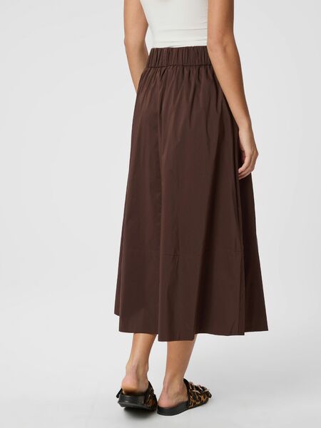 Yara poplin skirt, chocolate brown