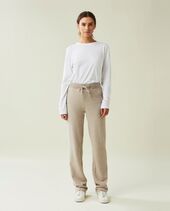 Jenna jersey pants, light brown melange