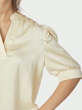 Roella heavy sateen blouse, light yellow