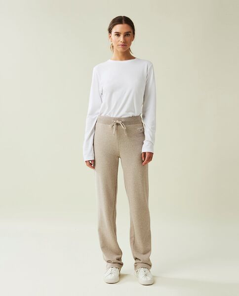 Jenna jersey pants, light brown melange