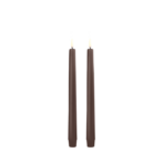 Led taper candle 2pcs, brown