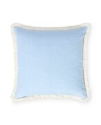 Linen/Cotton Fringe Pillow Cover 50x50, Blue