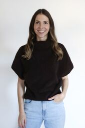 Rina raccoon blend rollneck knit, americano