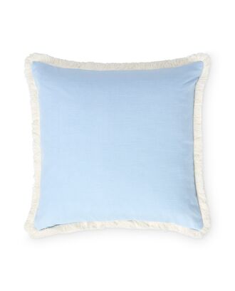 Linen/Cotton Fringe Pillow Cover 50x50, Blue
