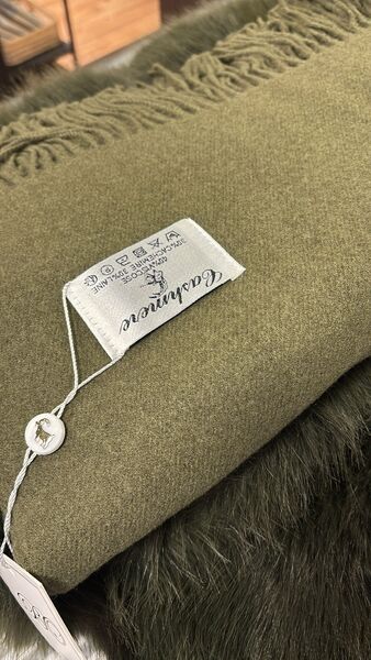 Scarf blended with cashmere, kaki