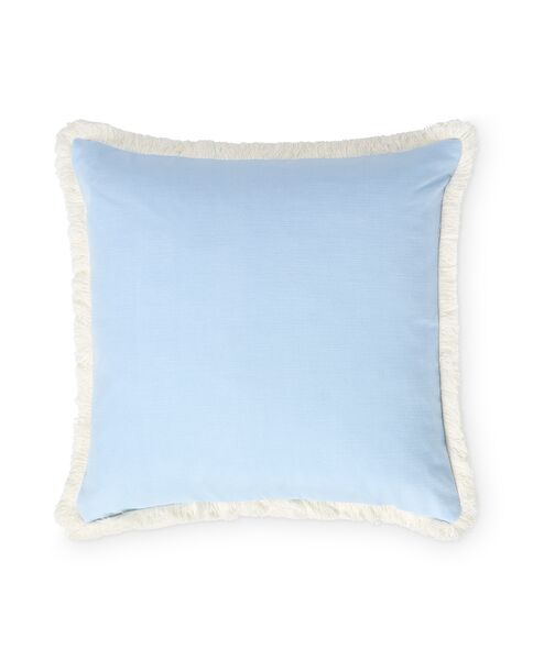 Linen/Cotton Fringe Pillow Cover 50x50, Blue