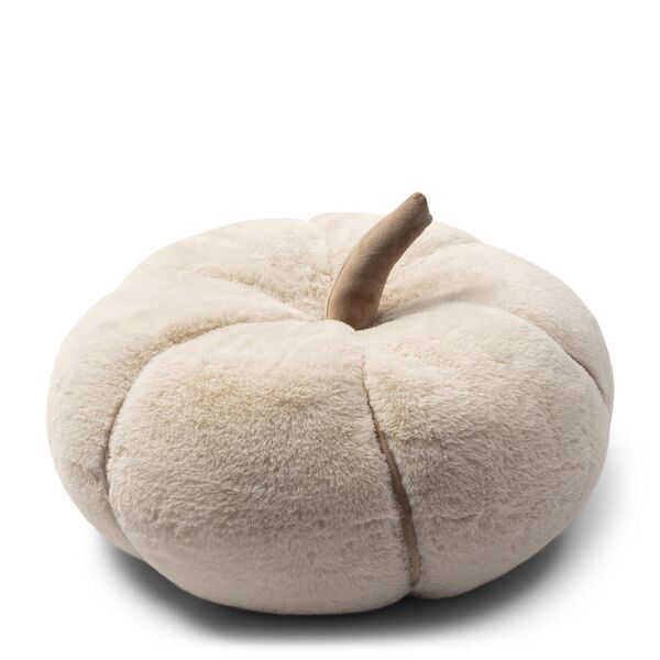 Pumpkin faux fur box pillow L