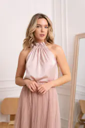 Elisabeth satin top, rose