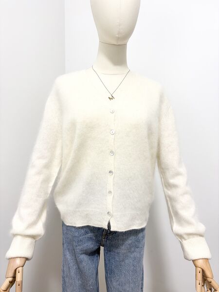 Cashmere blend cardigan, white