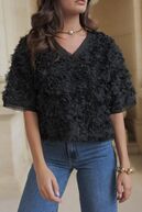 Textured rose shirt, noir