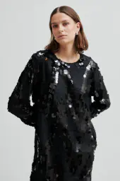 Glimmer simple dress, black