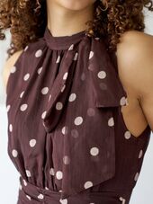Marli big dot dress, brown