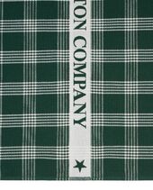 Organic cotton terry kitchen towel, green/white