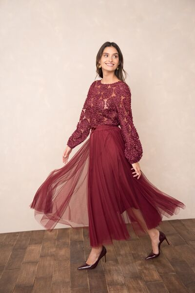 Aria tulle skirt, bordeaux