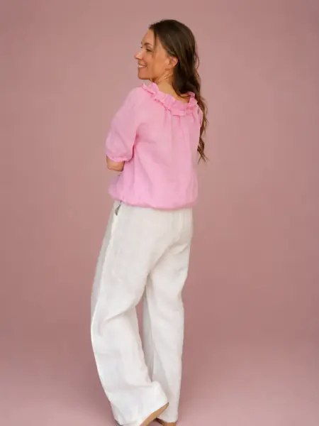 June pellavapusero, pinkki