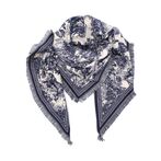 Toile De Jouy scarf, navy