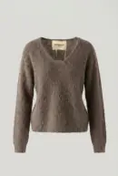 Brushed cashmere & wool sweater, taupe