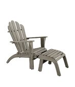 Adirondack with ottoman, charcoal teak