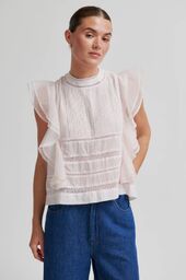 Kristel Frill Top, Crystal Pink