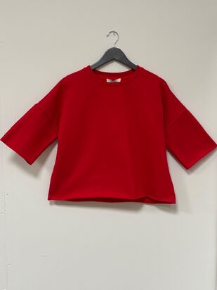 Leah sweater, poppy red
