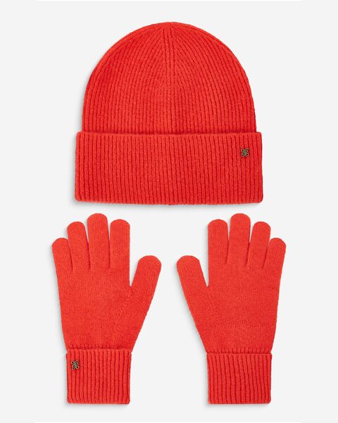 Anicet beanie & gloves, sanguine