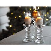 Velvet festivo candle 6cm, pearl