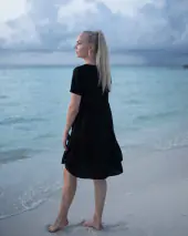 Layered dress, black