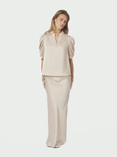 Roella heavy sateen blouse, champagne