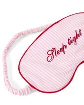 Pinstripe sleep mask, pink/white