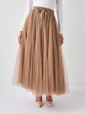 Aria tulle skirt, taupe