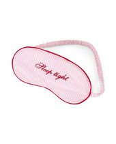 Pinstripe sleep mask, pink/white